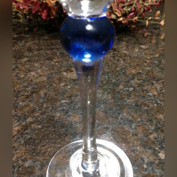 Set of Six Cosmo/Martini Teal/Blue Bubble Glasses-Unique - Picture 5 of 5